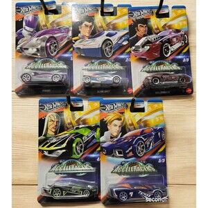 HOT WHEELS  SILVER SERIES 2025 ACCELERACERS SET OF FIVE CARS Free Shipping